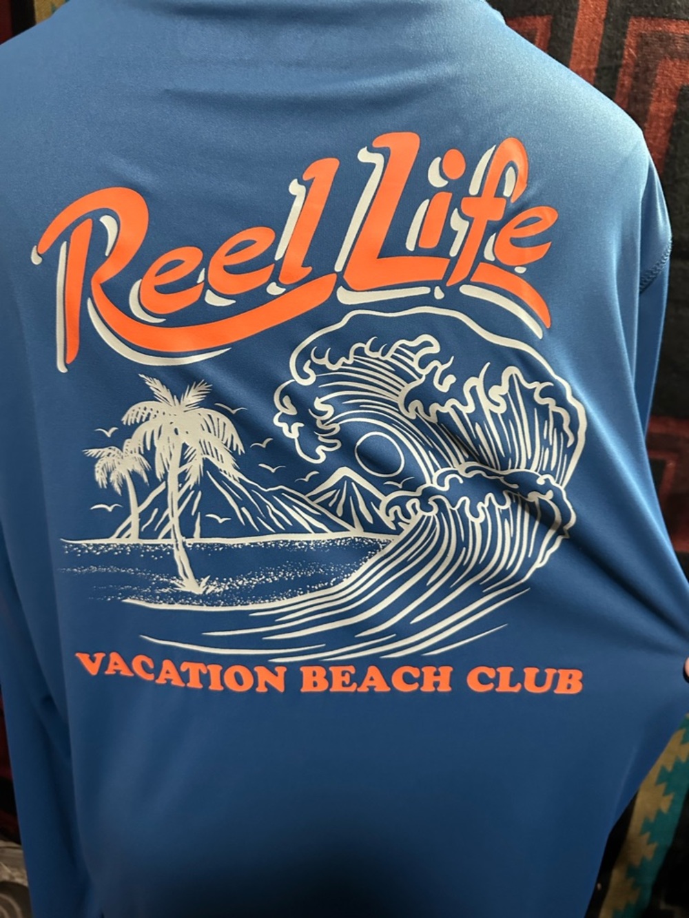 Reel Life Men’s Long Sleeve Blue Graphic Shirt